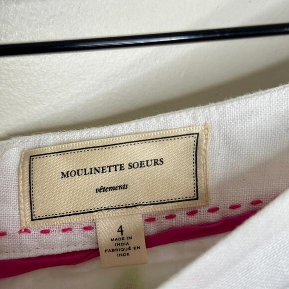 ANTHROPOLOGIE x MOULINETTE SOEURS La Festa Embroidered Pom Skirt Sz 4 {TT51} - Picture 4 of 5